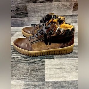 Comfortiva Brown Lace Up Boots with Tan Sole